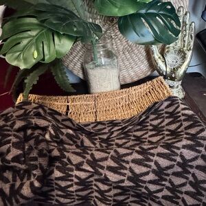 Michael Kors, infinity, scarf, Brown and Black Patterned